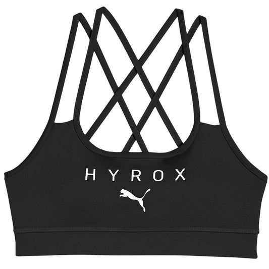 Black - Front - Puma Womens-Ladies Hyrox Move Strappy Sports Bra