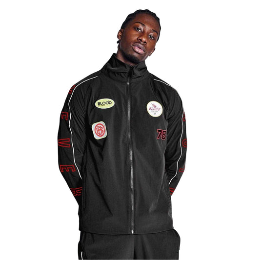 Black - Front - Blood Brother Mens Patch Track Jacket