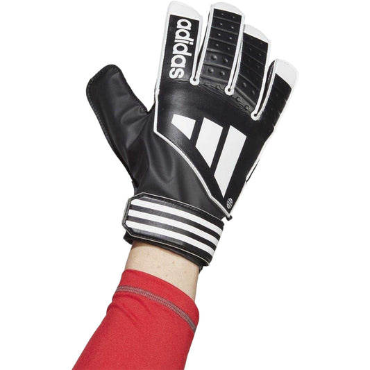 Black-White - Front - Adidas Unisex Adult Tiro Club 3 Stripes Goalkeeper Gloves