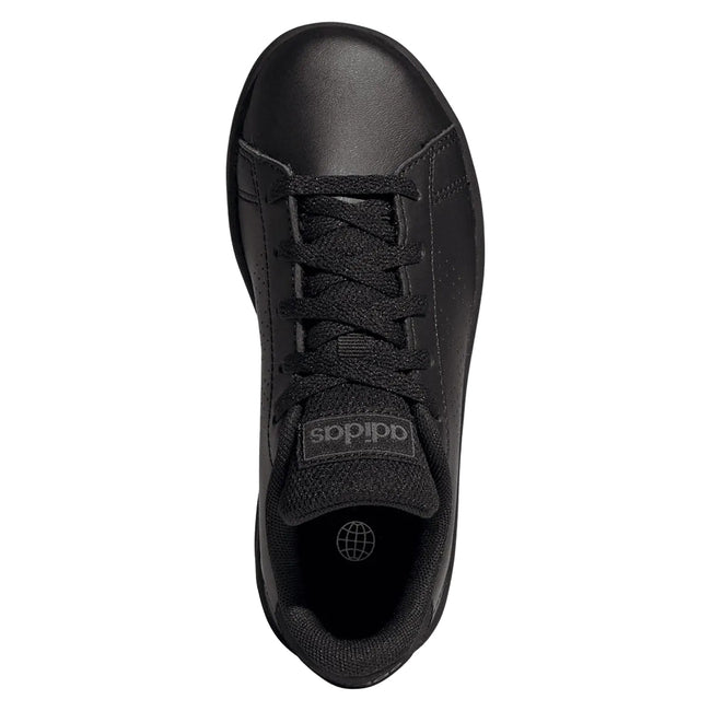 Black-Grey - Side - Adidas Childrens-Kids Advantage Trainers
