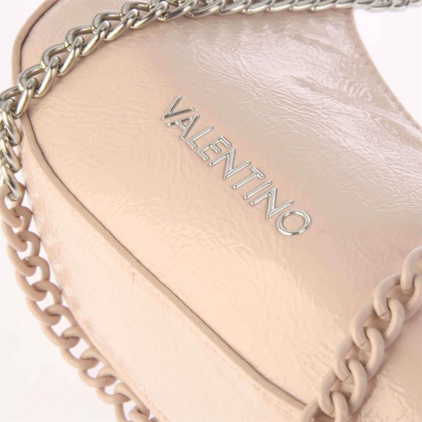 Pink - Side - Valentino Womens-Ladies Patent Leather Shoulder Bag