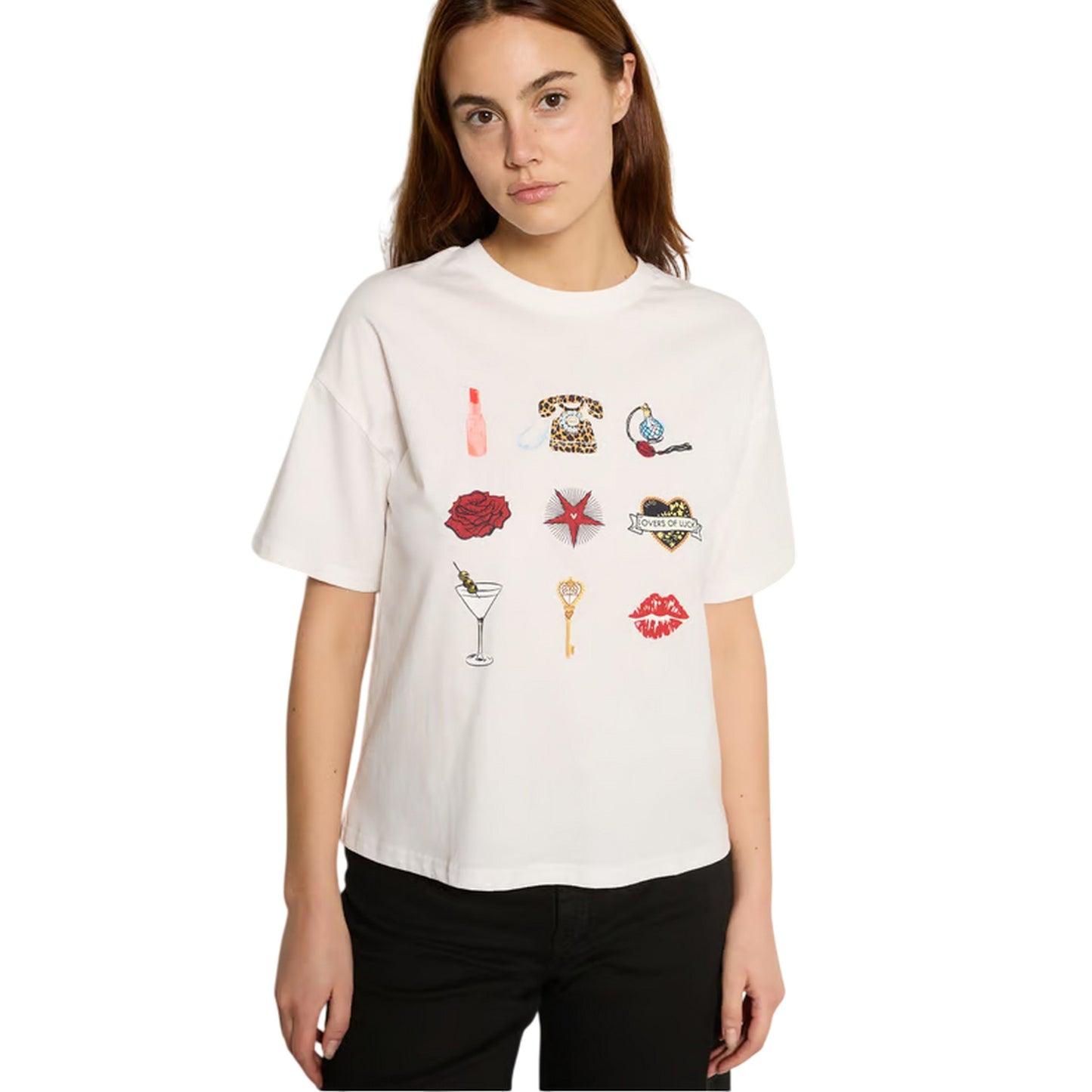 White - Lifestyle - Never Fully Dressed Womens-Ladies Icons T-Shirt