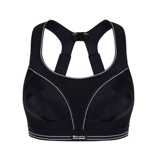 Black - Front - Shock Absorber Womens-Ladies Running Sports Bra