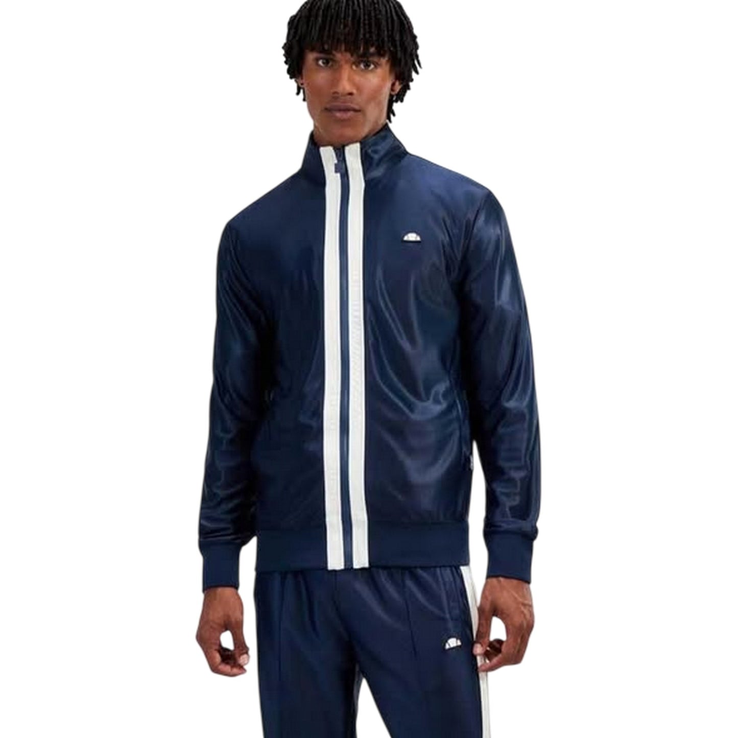 Navy - Pack Shot - Ellesse Mens Fleece Track Top