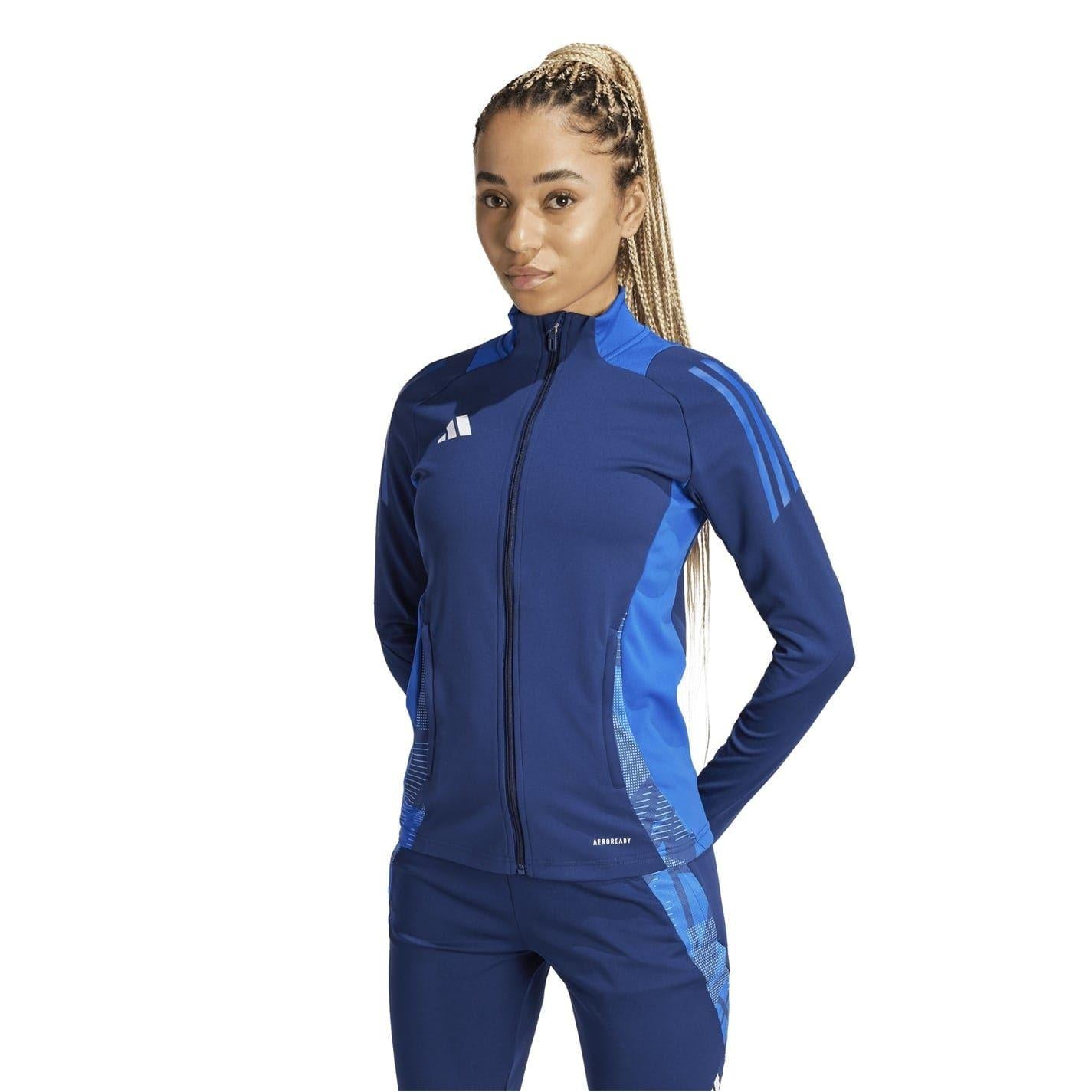 Navy Blue - Pack Shot - Adidas Womens-Ladies Tiro 24 Raglan Track Jacket