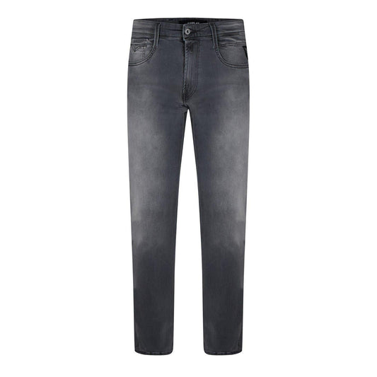 Dark Grey - Front - Replay Mens Anbass Cotton Blend Slim Jeans