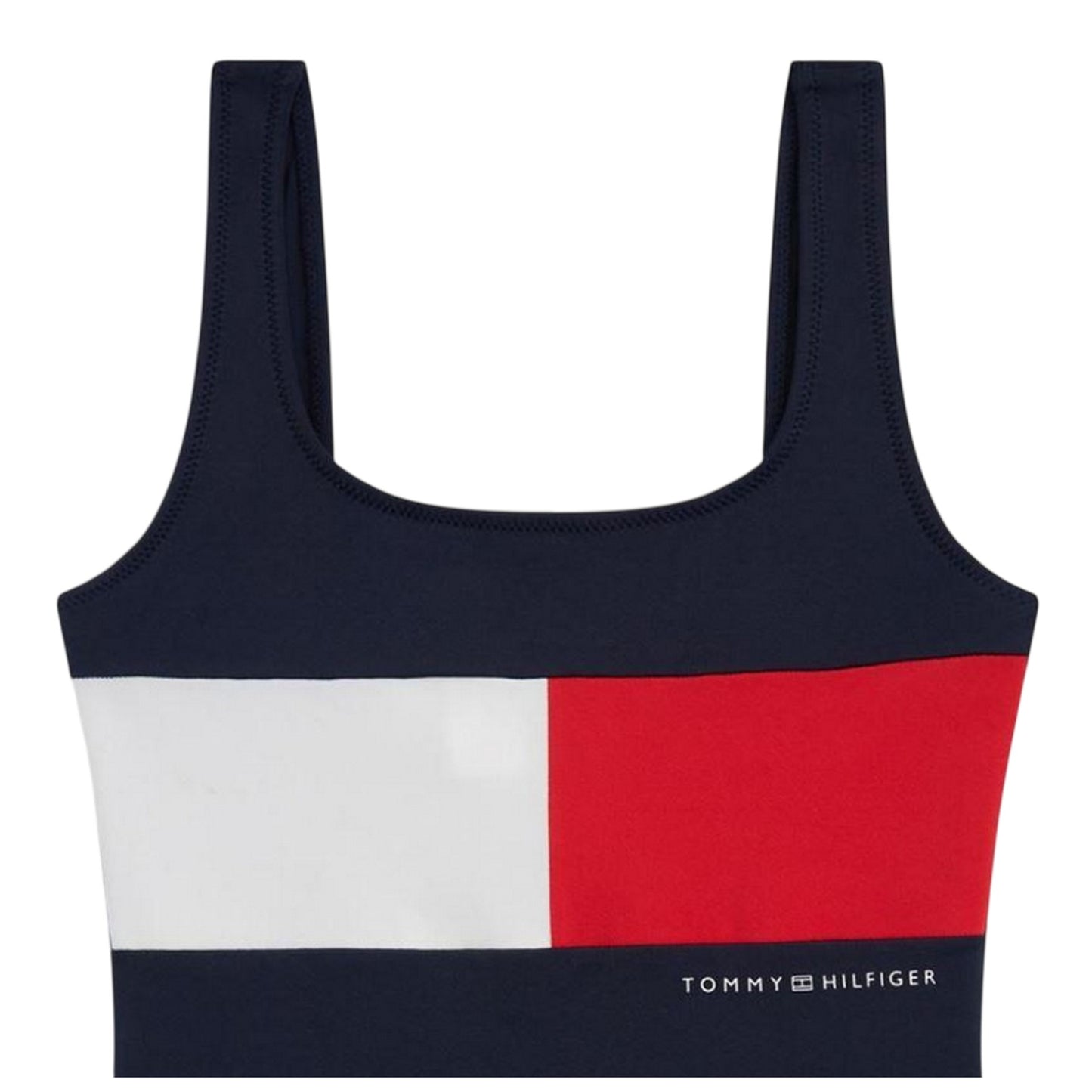 Night Navy - Side - Tommy Hilfiger Girls Flag Logo One Piece Swimsuit