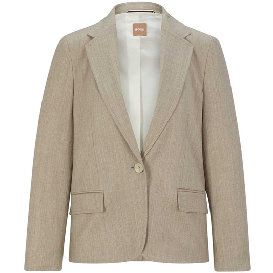 White - Front - Boss Womens-Ladies Notch Neck Suit Jacket
