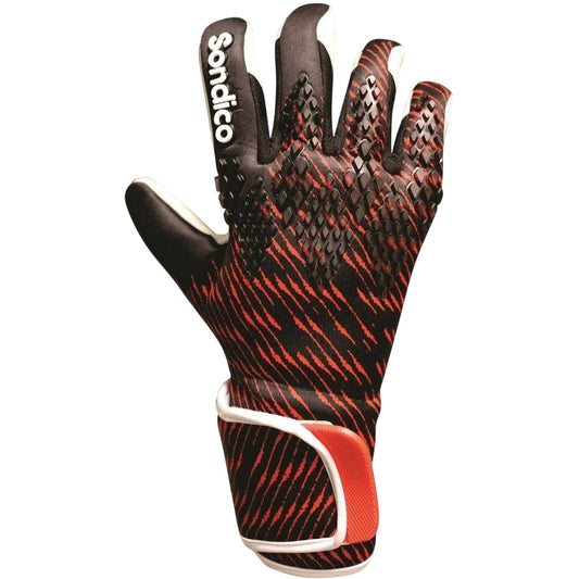 Black-Red - Front - Sondico Childrens-Kids Aerolite Lightweight Goalkeeper Gloves