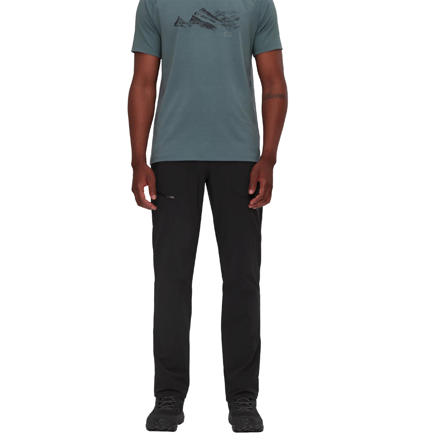Black - Pack Shot - Mammut Mens Runbold Walking Hiking Trousers
