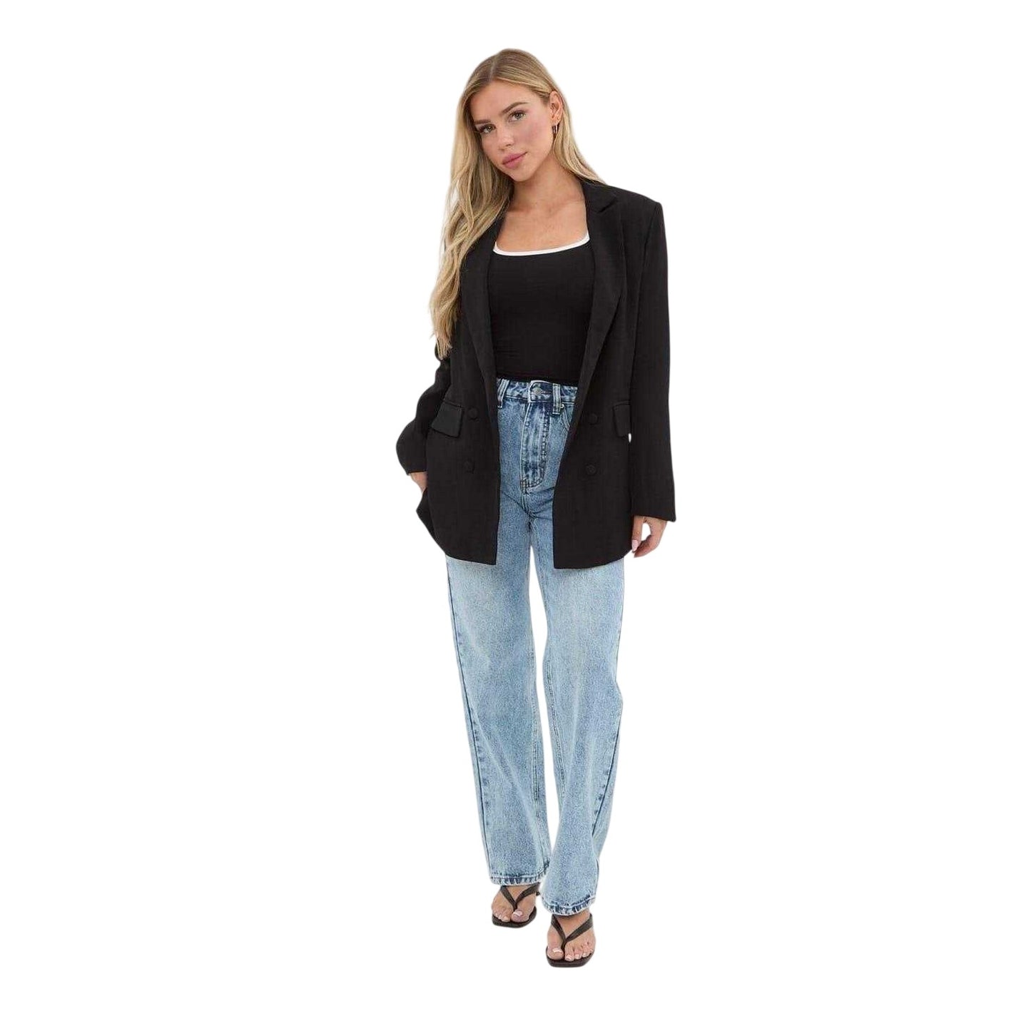 Black - Lifestyle - I Saw It First Womens-Ladies Woven Relaxed Fit Blazer