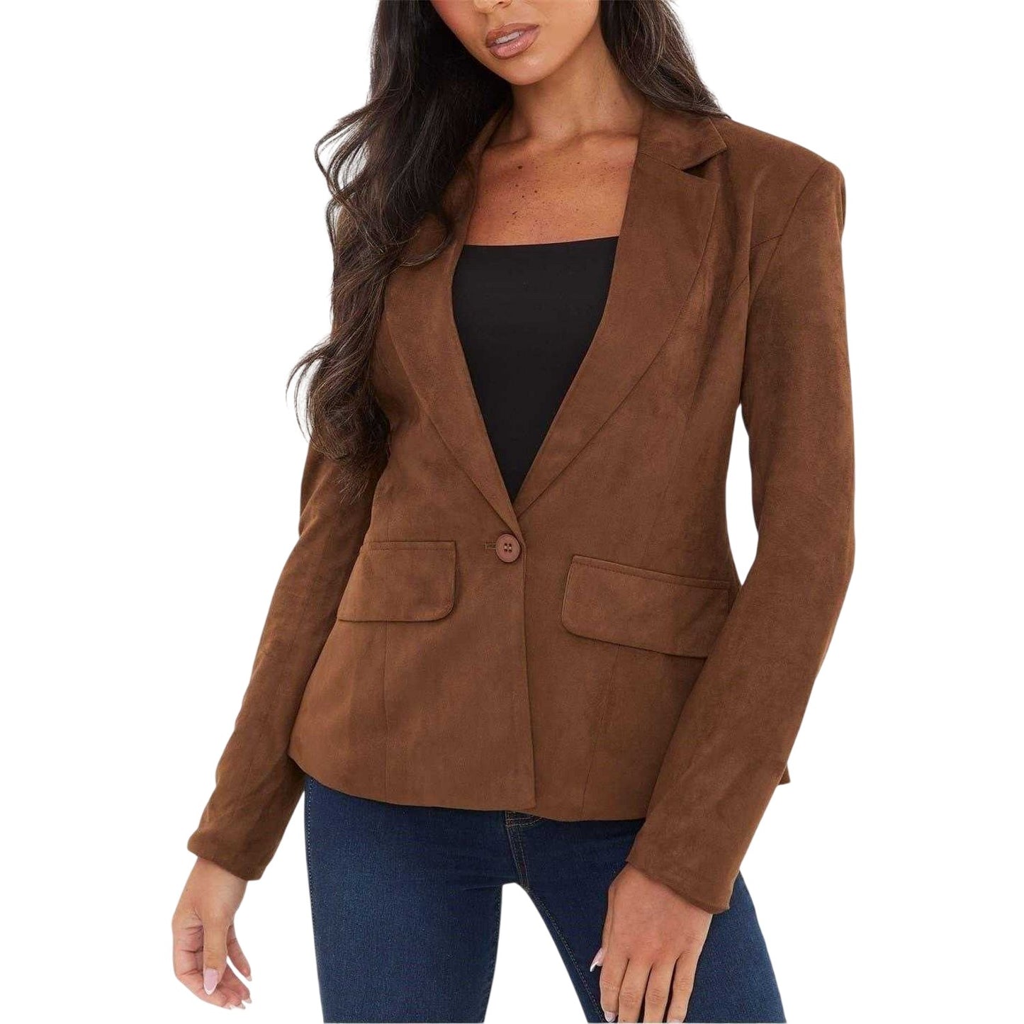 Tan - Lifestyle - I Saw It First Womens-Ladies Cinched Waist Tailored Blazer