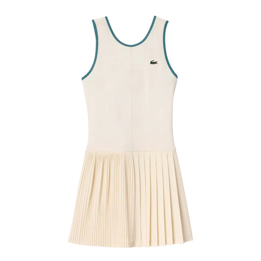 White-Blue - Front - Lacoste Womens-Ladies Ultra Dry Tennis Dress