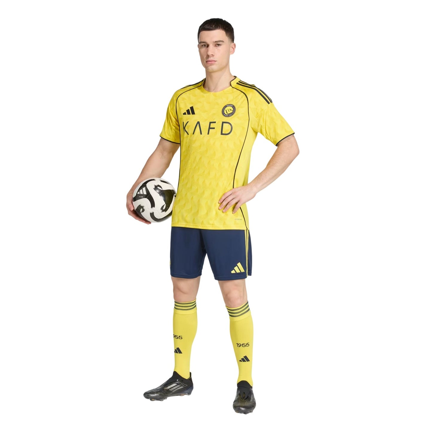 Yellow-Blue - Pack Shot - Adidas Unisex Adult Ronaldo Al-Nassr Football Jersey