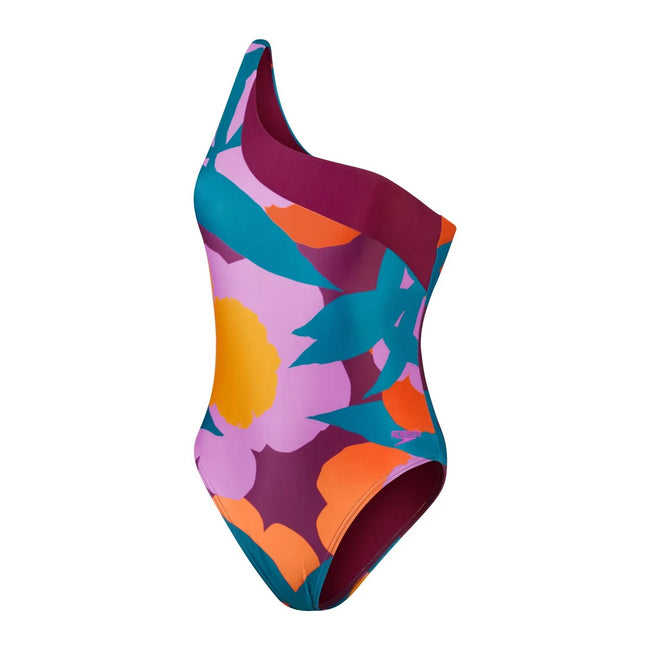 Multicoloured - Front - Speedo Womens-Ladies Asymmetric One Piece Swimsuit