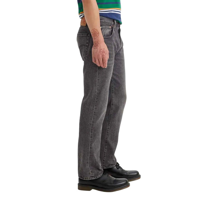 Black - Side - Levis Mens 501 93 Straight Jeans