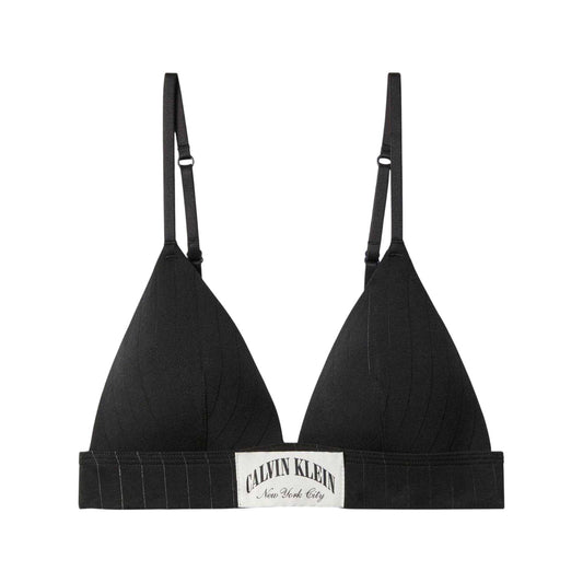 Black - Front - Calvin Klein Womens-Ladies Triangle Non-Wired Bralette