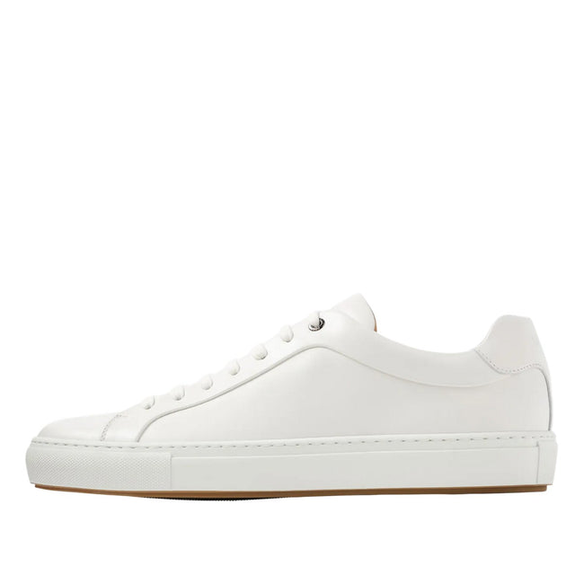 White - Side - Boss Mens Mirage Leather Tennis Trainers