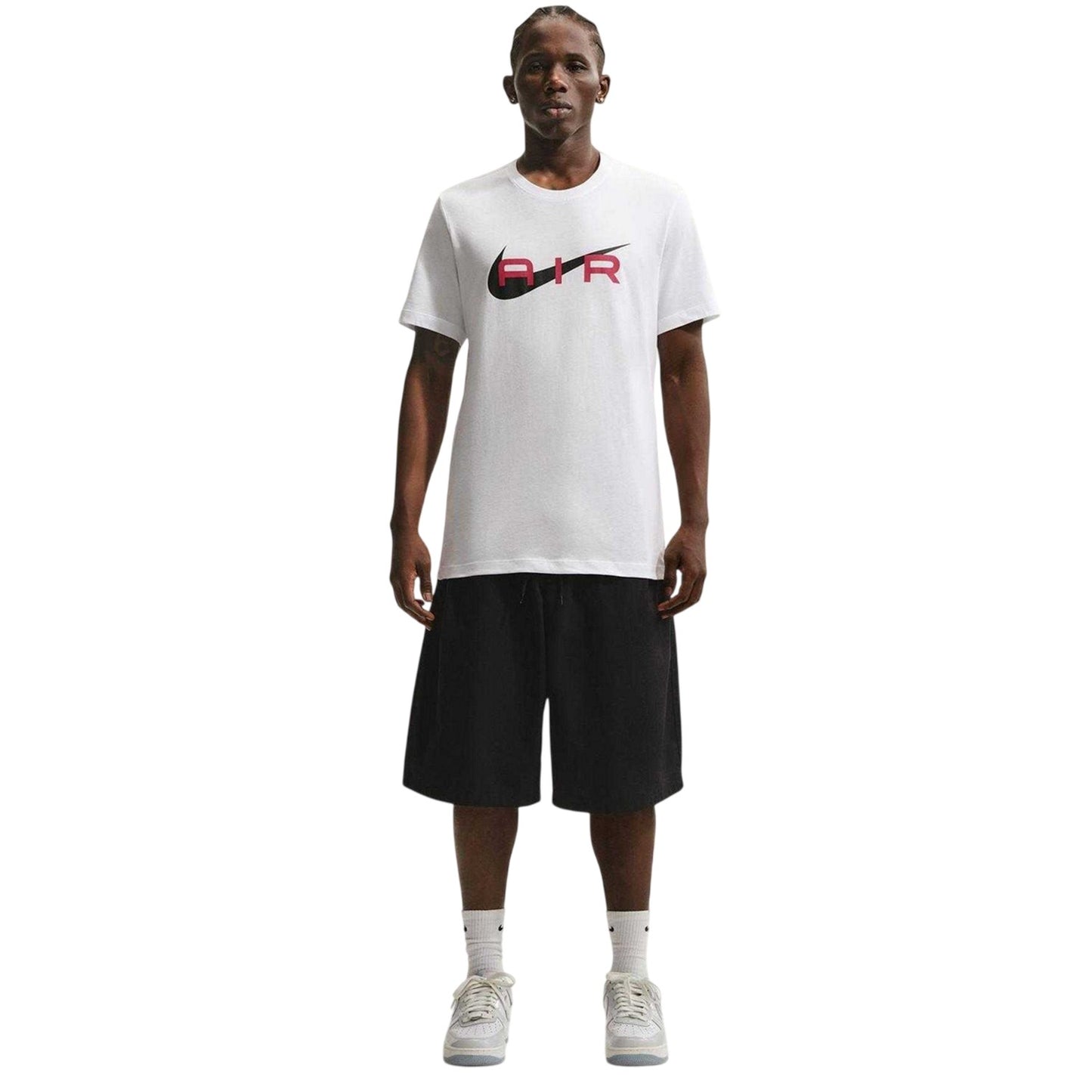 White - Pack Shot - Nike Mens Air Swoosh Cotton T-Shirt