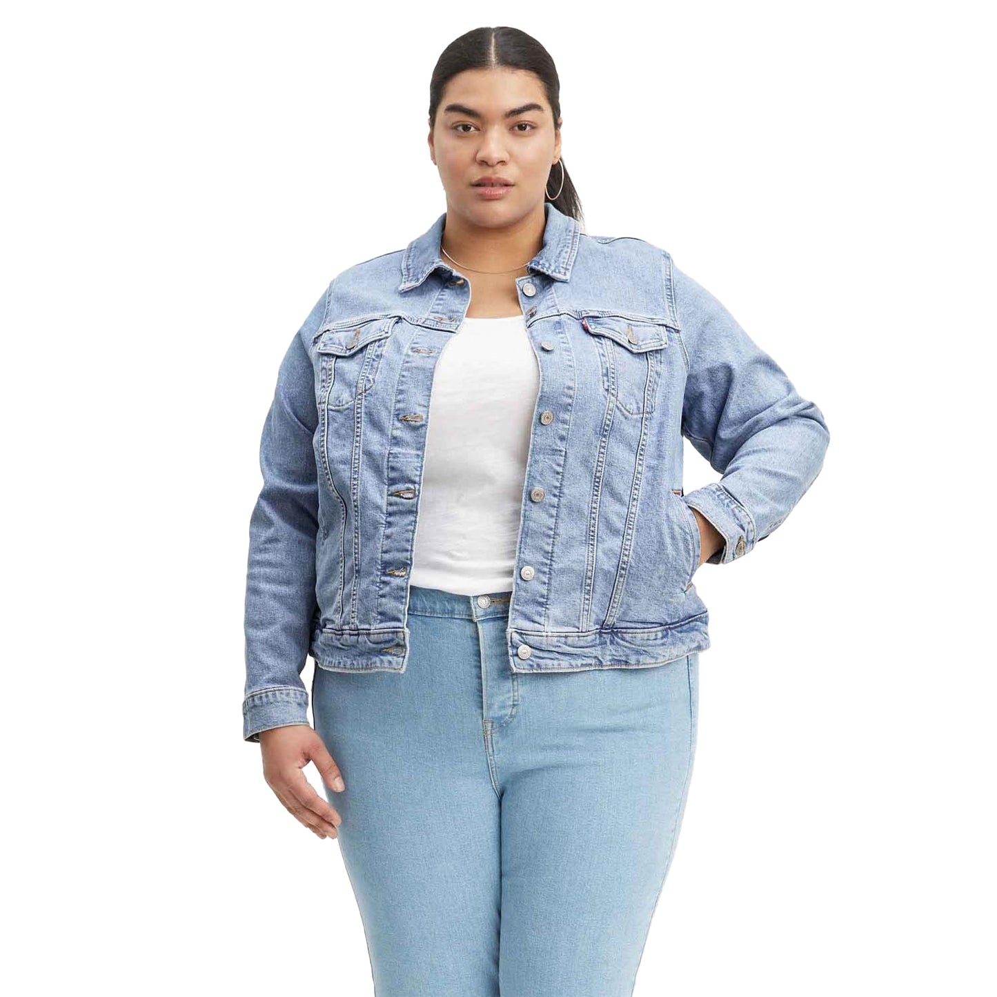 Denim - Side - Levis Womens-Ladies Original Plus Trucker Jacket