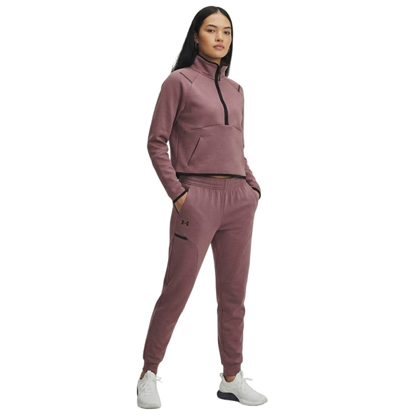 Maroon - Lifestyle - Under Armour Womens-Ladies Unstoppable Fleece Quarter Zip Sweatshirt