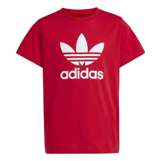 Better Scarlet - Front - Adidas Childrens-Kids Trefoil Single Jersey T-Shirt