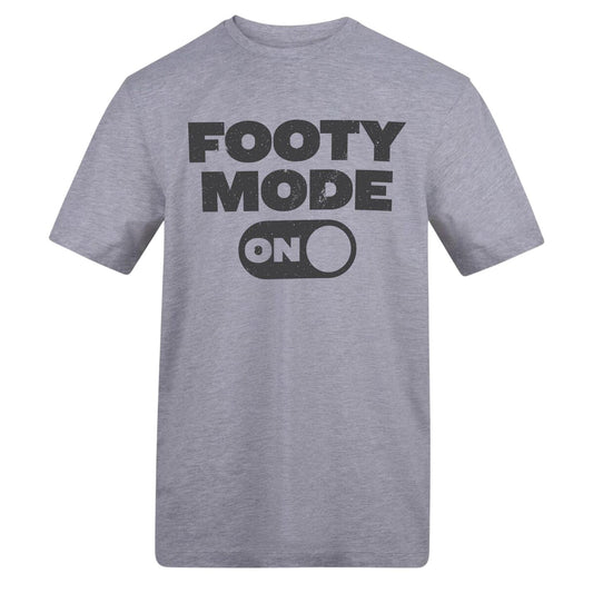 Grey - Front - AWD Mens Footy Mode On T-Shirt