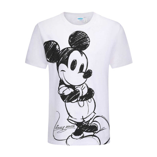 White - Front - Disney Mens Mickey Mouse Cotton T-Shirt