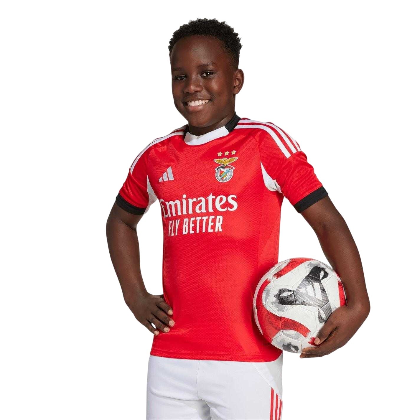 Red - Pack Shot - Adidas Childrens-Kids 2025-2026 SL Benfica Home Shirt