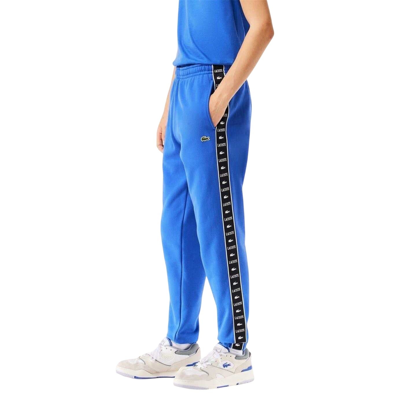 Blue - Lifestyle - Lacoste Mens Side Stripe Slim Sweatpants