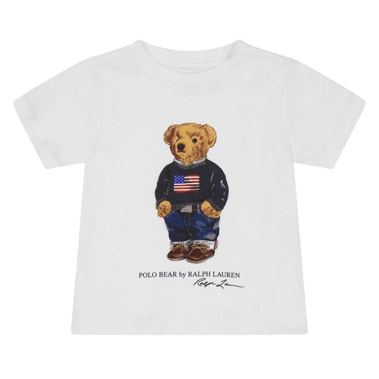 White - Front - Ralph Lauren Childrens-Kids Polo Bear Cotton T-Shirt