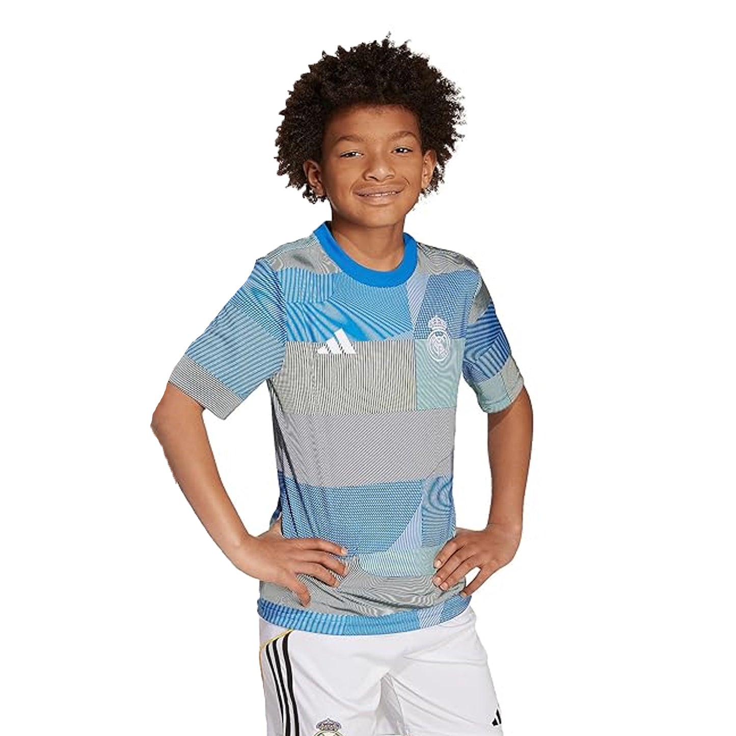Blue - Lifestyle - Adidas Childrens-Kids Pre-Match Real Madrid CF Training Football Shirt