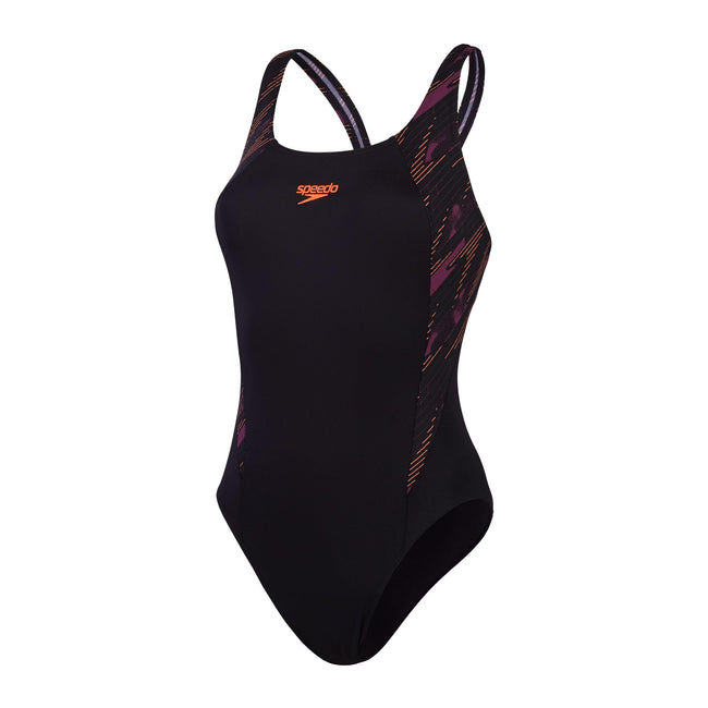 Black - Front - Speedo Womens-Ladies Hyperboom Splice Muscleback One Piece Swimsuit