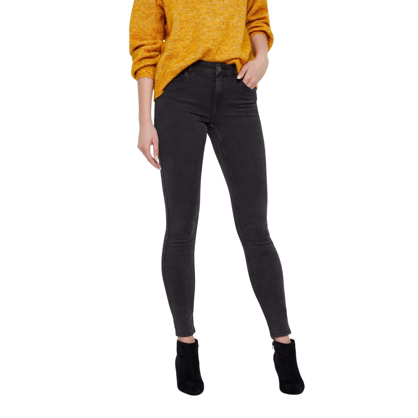 Dark Grey - Lifestyle - Vero Moda Womens-Ladies 5 Pockets Slim Jeans