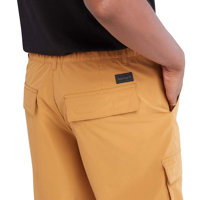 Wheat - Lifestyle - Timberland Mens Leather Badge Water Repellent Cargo Shorts