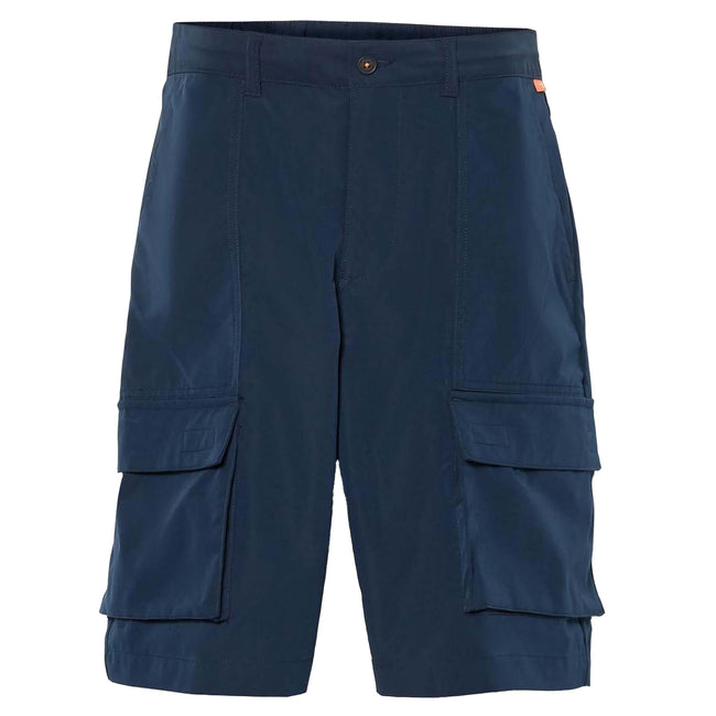 Navy - Front - Timberland Mens Leather Badge Water Repellent Cargo Shorts