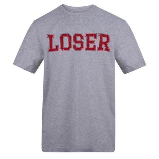 Grey - Front - AWD Unisex Adult Loser Cotton T-Shirt