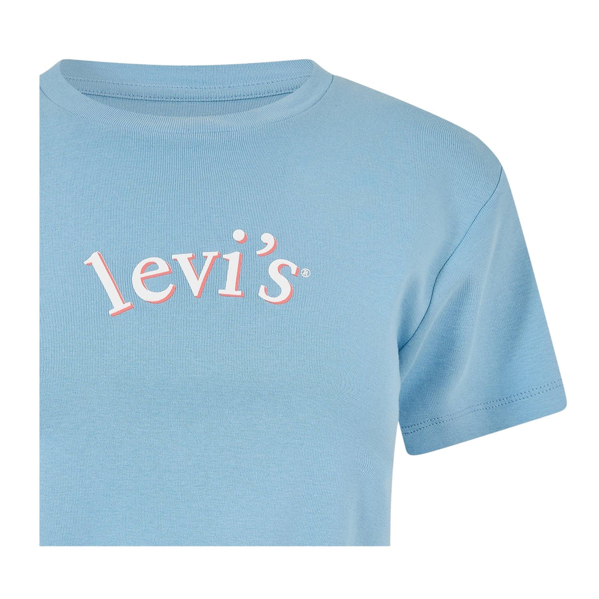 Blue - Side - Levis Womens-Ladies Cotton Logo Boxy T-Shirt