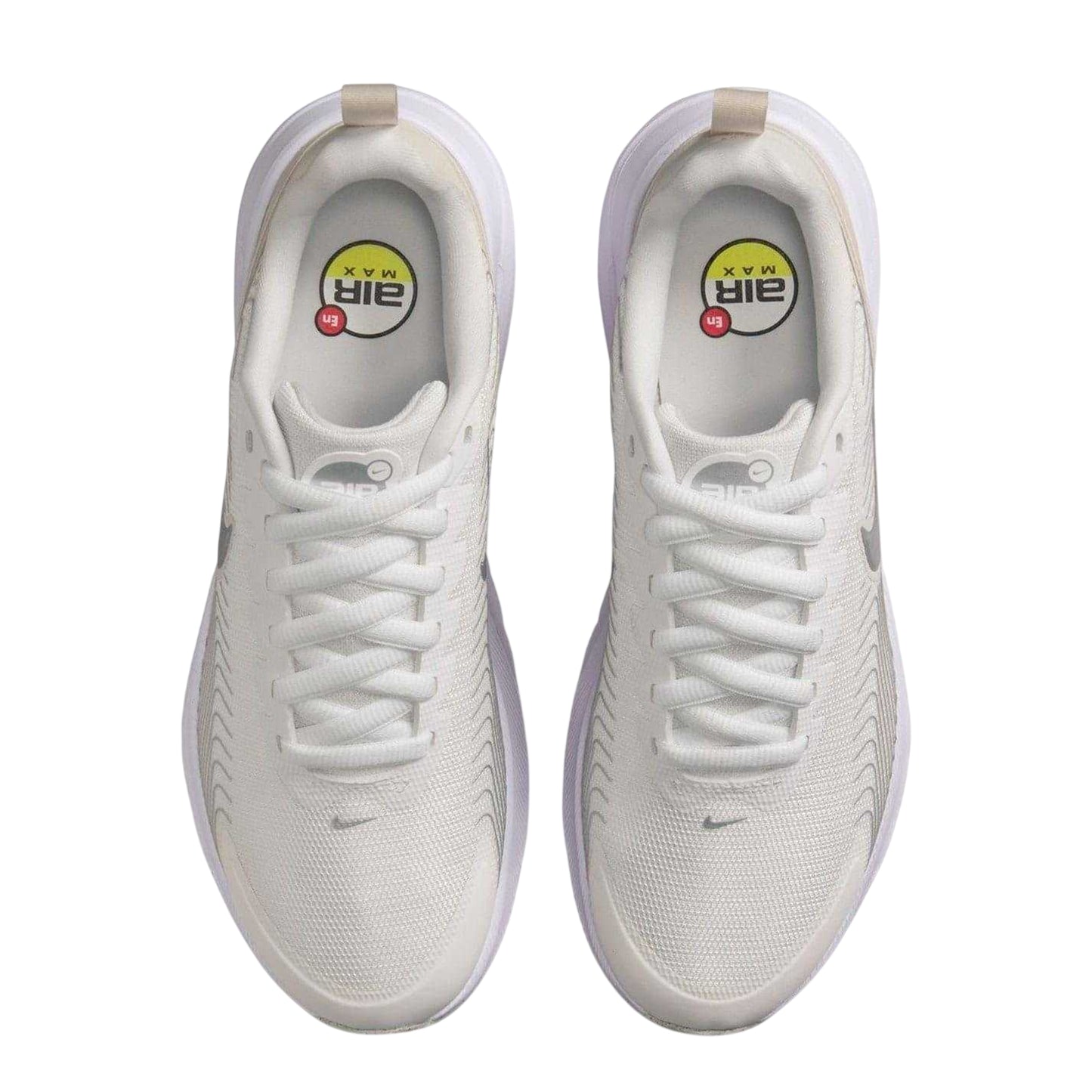 Matt White-Metallic Silver - Lifestyle - Nike Womens-Ladies Air Max Mesh Running Shoes