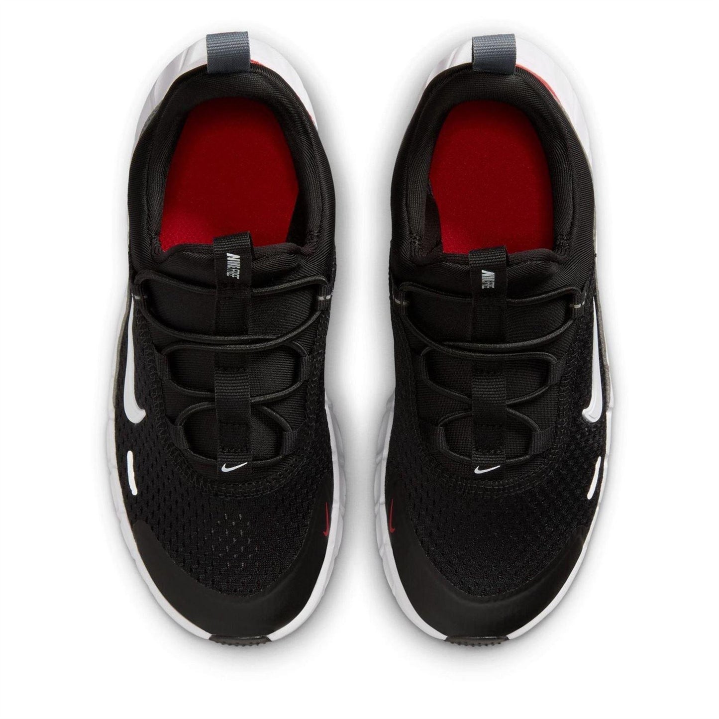 Black-Red - Pack Shot - Nike Childrens-Kids Logo Low Cut Trainers