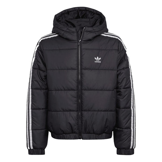 Black - Front - Adidas Childrens-Kids 3 Stripes Padded Jacket