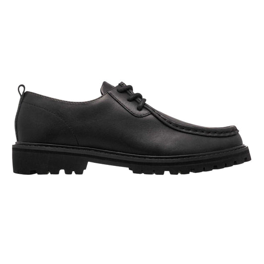Black - Front - CLAE Unisex Adult Leather Moc Toe Derby Shoes