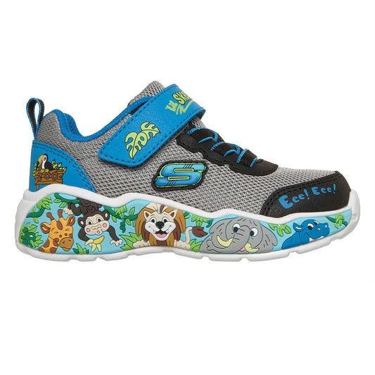 Grey - Front - Skechers Toddler Play Scene Mesh Light Up Trainers