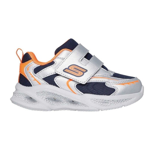 Silver-Orange - Front - Skechers Toddler Meteor Lights Trainers