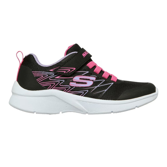 Black-Pink - Front - Skechers Girls Microspec Trainers