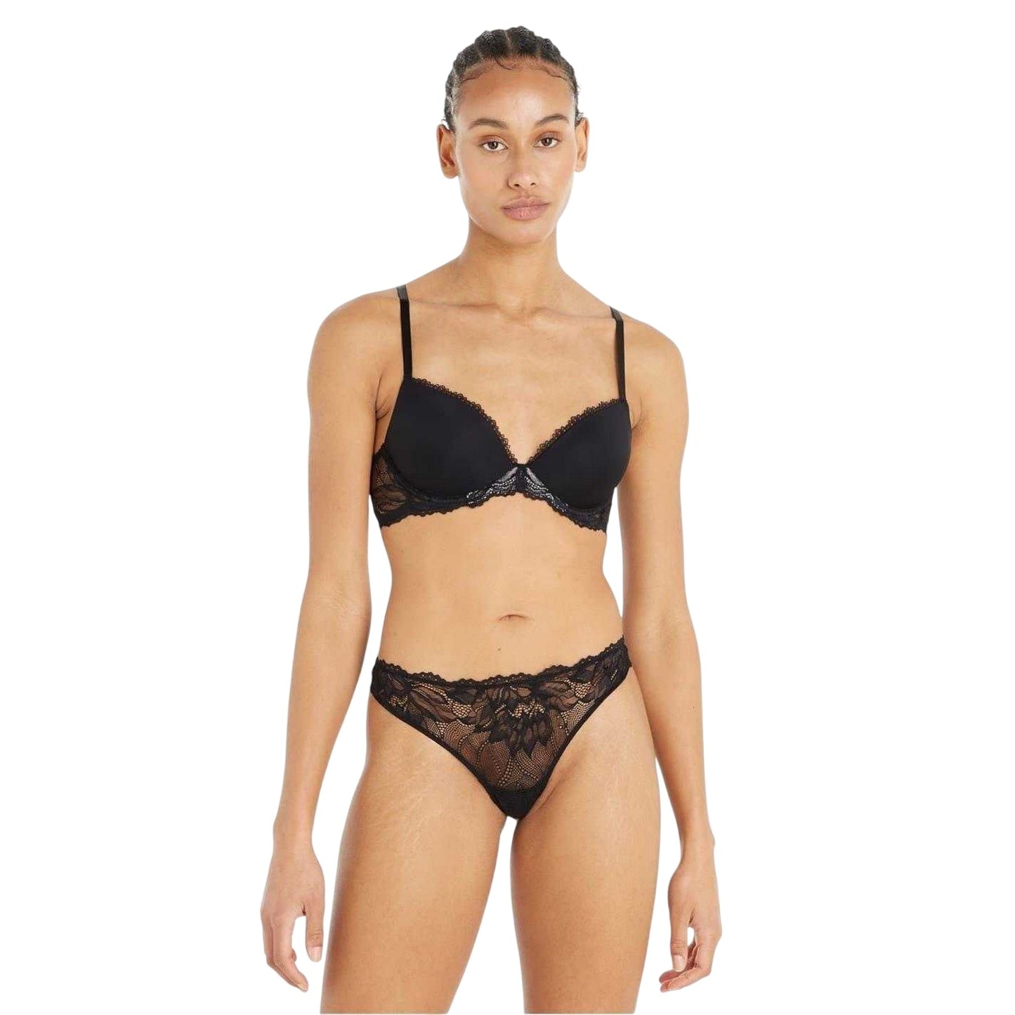 Black - Lifestyle - Calvin Klein Womens-Ladies Demi Lace Bra