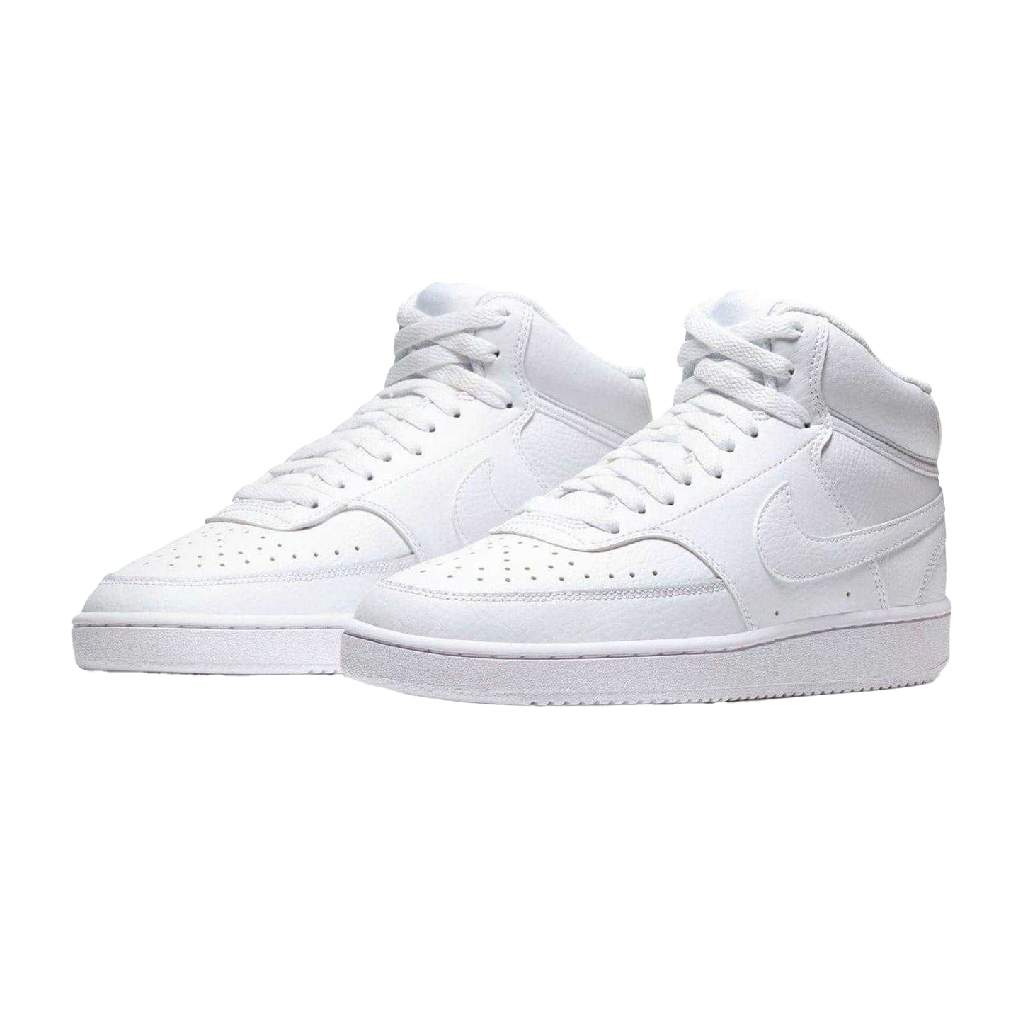 White - Pack Shot - Nike Womens-Ladies Court Vision Flat High Top Trainers