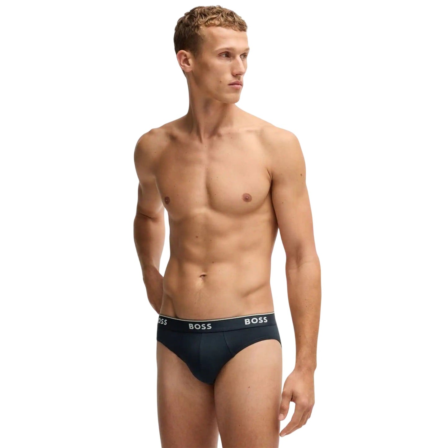 Blue-Black-Charcoal - Lifestyle - Boss Mens Power Stretch Briefs (Pack of 3)