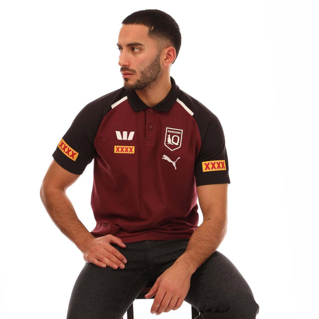 Burgundy - Lifestyle - Puma Mens 2024 Team Queensland Maroons Polo Shirt