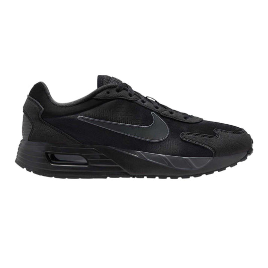 Triple Black - Front - Nike Mens Air Max Solo Suede Panel Trainers
